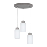 Lampa wisząca z betonu okrągła podsufitka i szklane białe klosze Spot-Light 9160336R Karla 3xE27 110cm x 32cm