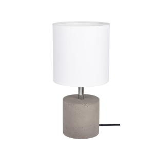 Lampa nocna szara betonowa podstawa walec z abażurem z tkaniny Spot-Light 6091936 Strong E27 30x15cm