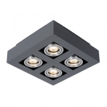 Lampa Sufitowa czarna box metalowy na cztery reflektorki Italux IT8002S4-BK/AL Casemiro 4xGU10 25x25cm