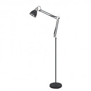 Lampa podłogowa stojąca z regulowanym ramieniem czarna Italux ML-HN3047 BL+S.NICK Remiro 1xE27 158cm