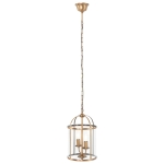 Złota klasyczna lampa wisząca na łańcuchu transparentne szkło Steinhauer 5971BR Pimpernel 2xE27 23cm