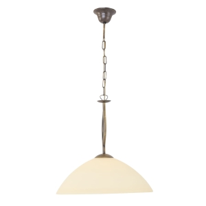 Mosiężna klasyczna lampa wisząca biały klosz Steinhauer 6839BR Kloszri E27 45cm