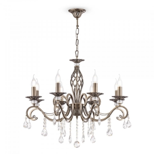 Lampa Wisząca Żyrandol Świecznik Kryształy Maytoni RC247-PL-08-R Grace 8xE14 72cm x 79cm mosiądz