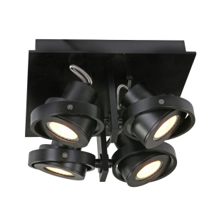 Czarna nowoczesna lampa ścienna kinkiet regulowane reflektory Steinhauer 7552ZW Quatro 4xGU10 24cm