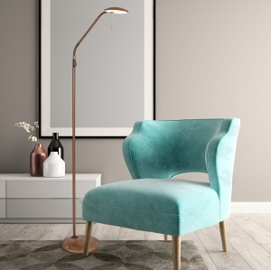 Mosiężna regulowana lampa podłogowa ledowa Steinhauer 7910BR Zenith LED 6W 3000K 150cm