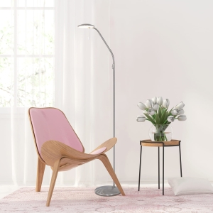 Srebrna regulowana lampa podłogowa ledowa Steinhauer 7910ST Zenith LED 6W 3000K 150cm