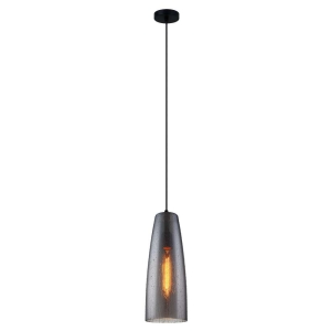 Lampa wisząca szklana czarna podłużny klosz z kropelkami Tabby Wisząca Italux MDM3147/1 SG+DROP 1xE27 