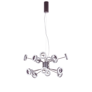 Nowoczesna lampa wisząca z świecącymi obręczami Italux AD16002-16A COFFEE Metis LED 16x4,8W 3000K 76cm x 135cm