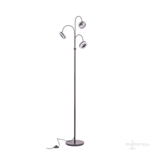 Lampa minimalistyczna podłogowa srebrna trzy małe świecące okręgi na jednym prostym trzonie Italux AL16002-3A COFFEE Metis LED 3x4.8W 3000K 165cm