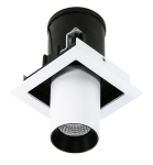 Lampa podtynkowa biała tubka z czarnym kwadratowa regulowana Italux GL7117-1/12W 4000K WH+BL Mercanta Single LED 12W 4000K
