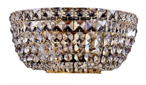 Lampa ścienna Kinkiet Z Kryształami Glamour Maytoni DIA100-WL-02-G Basfor 2xE14 12x15x25cm złoty