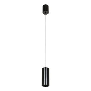 Lampa wisząca czarna tubka na przewodzie prosta metalowa Italux HL7719/12W 4000K BL Moldes Big BL Pendant LED