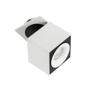 Lampa podtynkowa oczko sześcian kwadrat czarno biała Italux SL7562/28W 3000K WH+BL Sevilla Square Recessed LED 28W 10x10cm