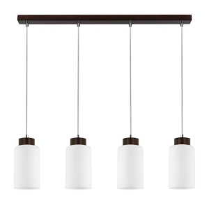 Lampa wisząca na listwie z drewna bukowego białe cylindryczne klosze Spot-Light 1720476 Bosco 4xE27 110cm x 75cm