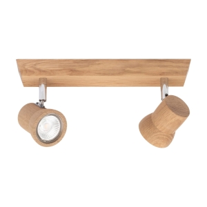 Lampa sufitowa podwójny reflektor na listwie z drewna dębowego Spot-Light 2434274 Venla 2xGU10 14cm x 29cm
