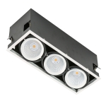 Lampa podtynkowa prostokąt box trzy oczka regulowane Italux GL7108-3/3X18W 4000K WH+BL Vertico Triple 