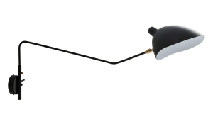 Pojedynczy czarny kinkiet z długim ramieniem do salonu Italux MBE0013/1 Davis E27 103cm