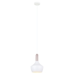 Lampa wisząca biały metalowy abażur pojedyncza lampa nad stół Italux MDM-3028/1 W+COP Ophelia 1xE27