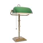 Lampa Biurkowa Stołowa Bankierska Klasyczna Steinhauer 7961BR Ancilla E27 15cm x 55cm zielony mosiądz