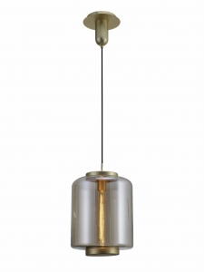 Lampa wisząca brąż z szklanym kloszem Mantra 6195 Jarras E27 30cm x 205cm