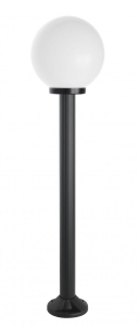 Czarna zewnętrzna lampa stojąca z szklaną kulą SU-MA K 5002/2/K 250 Kule E27 IP43 125cm