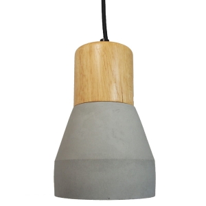 Szara lampa wisząca z drewnianym elementem Step Into Design ST-5220-grey Concrete E27 12cm x 219cm
