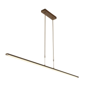 Mosiężna smukła lampa wisząca listwa Steinhauer 7971BR Zelena LED 21W + 2x8,4W 3000K 140cm