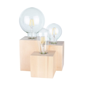 Lampa nocna stołowa w stylu rustykalnym kwadratowe schodki Spot-Light 2276360 Vincent 3xE27 15cm