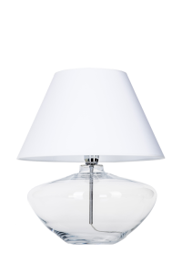 Lampa Nocna Stołowa Szklana z Abażurem 4Concepts L008031215 Madrid E27 40cm x 45cm abażur biały biały