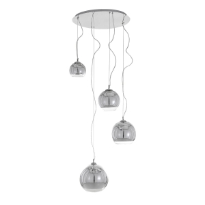 Lampa wisząca cztery chromowane kule w różnych rozmiarach Italux MA04914C-004 Laurent 4xE27 50cm x 120cm