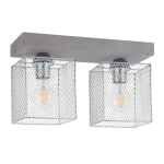 Lampa sufitowa betonowa listwa i metalowe kratkowane klosze Spot-Light 8172236 Gittan 2xE27 21cm x 35cm