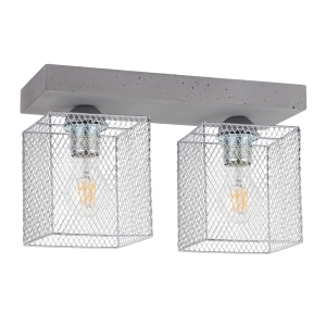 Lampa sufitowa betonowa listwa i metalowe kratkowane klosze Spot-Light 8172236 Gittan 2xE27 21cm x 35cm
