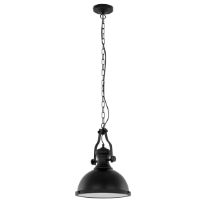 Lampa wisząca czarna industrialna skandynawska metalowa na czarnym ozdobnym łańcuchu Italux MDM-2569/1 Maeva 1xE27 32cm
