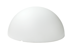 Biała zewnętrzna lampa ogrodowa stojąca półkula Light Prestige LP-3519-600 Clouds E27 IP65 60cm x 30cm