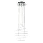 Chromowana lampa wisząca z poprzecznie ułożonymi szklanymi belkami Italux MD8103-20A3 Spyro 4xGU10 16xG4 45cm x 120cm