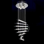 Nowoczesna lampa wisząca z szklanymi belkami na linkach Italux MD8103-20A2 Spyro 4xGU10 i 16xG4 45cm x 120cm