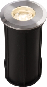 Srebrna okrągła zewnętrzna lampa gruntowa najazdowa Nowodvorski 9106 Picco LED S 1W 3000K IP67