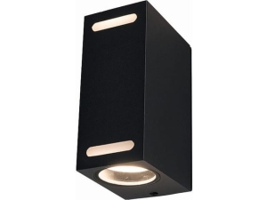 Czarna lampa ścienna zewnętrzna kinkiet elewacyjny światło góra - dół Nowodvorski 9124 Assos II 2xGU10 IP54