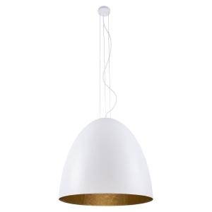 Lampa wisząca z kopułowym biało złotym kloszem Nowodvorski 9023 Egg L 5xE27 285cm x 55cm