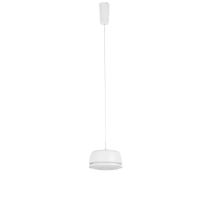 Lampa wisząca minimalistyczna nowoczesna biała metalowy mały abażur Italux AD15011-1C WH Miranda LED 25,2W 3000K 20cm