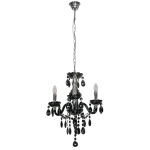 Lampa wisząca żyrandol stylizowany dekoracyjny metalowy świecznik na trzy żarówki dekoracyjne czarne girlandy z kryształków Italux L.90690/3BL Whiz 3xE14 48cm