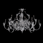Rozległy designerski chromowany żyrandol do dużych pomieszczeń Italux MX8098-24A CH Swan 24xG4 81cm x 110cm