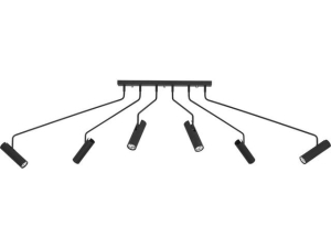 Czarna lampa sufitowa regulowane reflektory na długich ramionach Nowodvorski 6505 Eye Super VI 6xGU10 56cm x 205cm