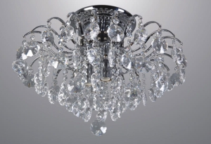 Chromowany kryształowy plafon lampa sufitowa Italux MD30196/4 Firenza 4xE14 32cm x 48cm