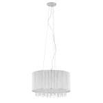 Okrągła srebrna lampa wisząca z kryształkami wewnątrz klosza Italux P0207-07D-F4QL Anabella 7xG9 43cm x 150cm