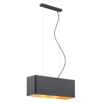 Lampa wisząca z czarno-złotym prostokątnym abażurem Argon 1425 Teneryfa 3xE27
