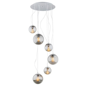 Lampa wisząca nad stół grafitowe szklane kule Argon 2529 Optica 6xE27 chrom