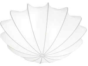 Biały dekoracyjny plafon z tkaniny lampa sufitowa muszelka Nowodvorski 9673 Form M 2xE27 50cm x 21cm