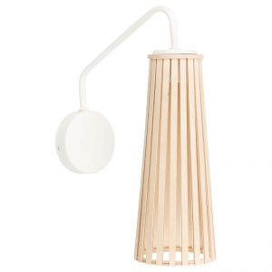 Biała lampa ścienna kinkiet z abażurem z sklejki Nowodvorski 9261 Dover I GU10