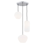 Lampa wisząca Argon 1430 Kalimera 3xE27 40cm x 120cm białe klosze chromowana rozeta